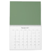 Mural Fonds Vert Sauge sur un Calendrier (Jan 2027)