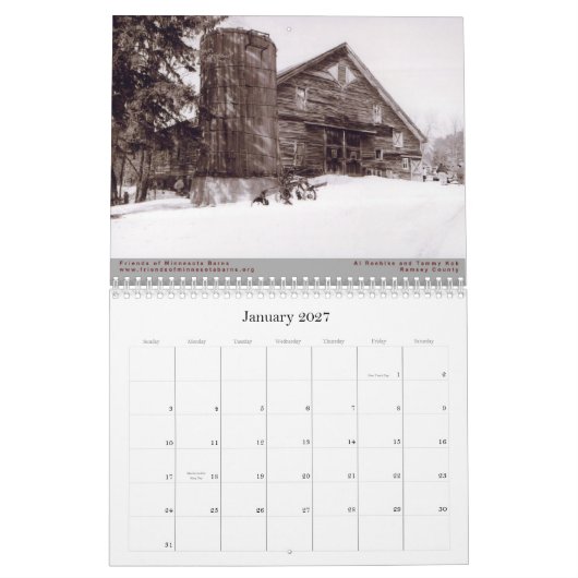 Mural Friends of Minnesota Barns 2010 Calendrier (Jan 2027)