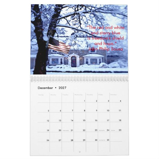 Mural Honorer notre calendrier du drapeau américain 2018 (Dec 2027)