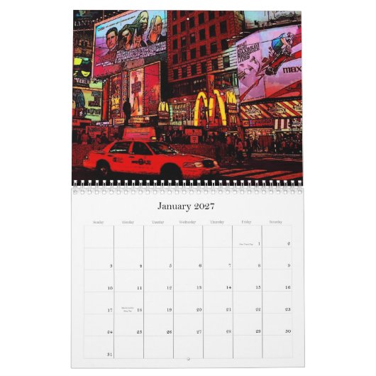 Mural Images de calendrier de Manhattan (Jan 2027)