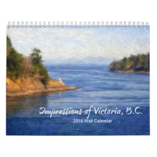 Mural Impressions de Victoria, C.-B. Calendrier 2018