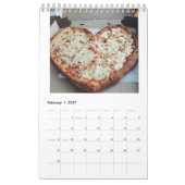Mural J'aime le calendrier annuel 2018 de pizza (Feb 2027)