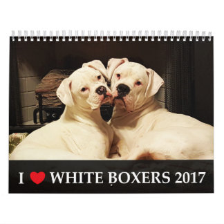 Mural J'aime le calendrier blanc des boxeurs 2017