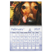 Mural Le câlin branche le calendrier sur table d'écoute (Feb 2027)