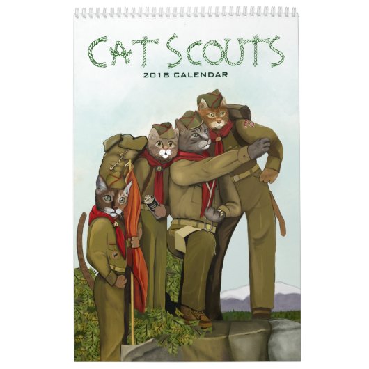 Mural Le chat surveille calendrier mignon de 2018 chats (Protection)