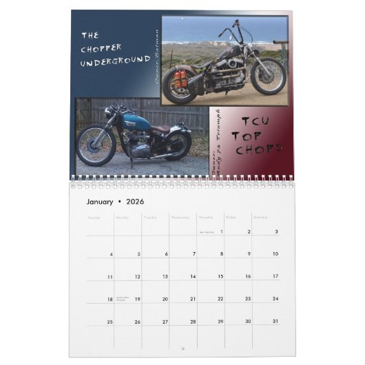 Mural Le dessus de la TCU coupe le calendrier 2012 (Jan 2026)