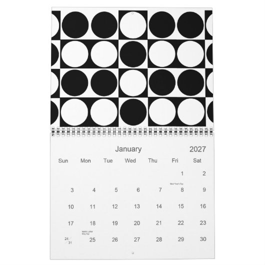Mural Le mod modèle 2011 le calendrier mensuel - milieu (Jan 2027)