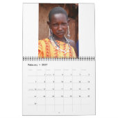 Mural Le peuple de masai du Kenya, calendrier (Feb 2027)