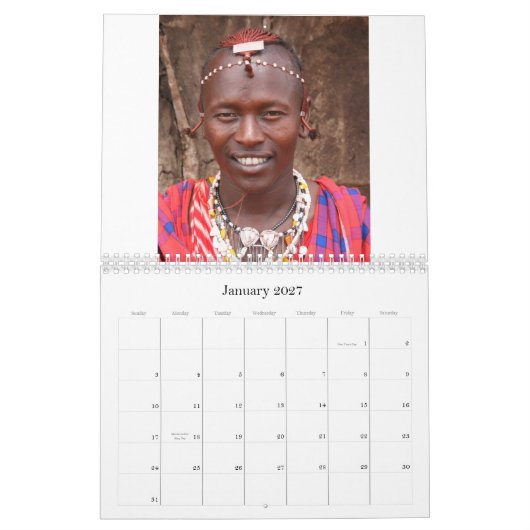 Mural Le peuple de masai du Kenya, calendrier 2008 (Jan 2027)