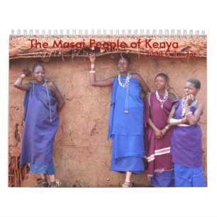 Mural Le peuple de masai du Kenya, calendrier 2008