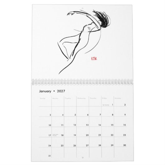 Mural Le schéma quotidien calendrier de 12 mois (Jan 2027)