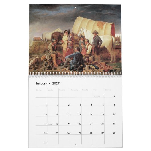 Mural Le vieux calendrier de l'ouest 2014 (Jan 2027)