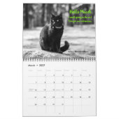 Mural Les chats noirs indiquent chacun des calendrier (Mar 2027)