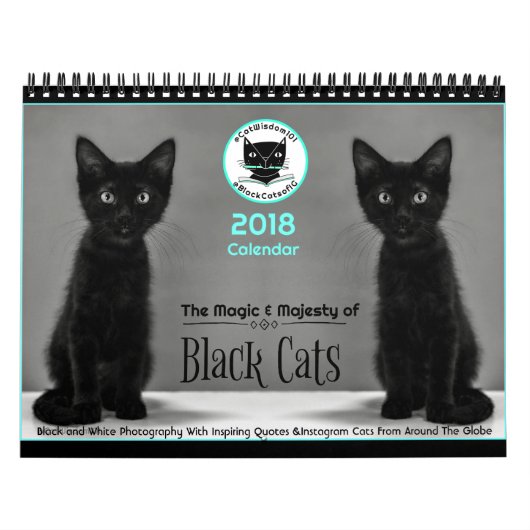 Mural Les chats noirs indiquent chacun des calendrier (Protection)