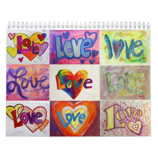 Mural Love Words XOXO Art Peintures Calendrier (Protection)