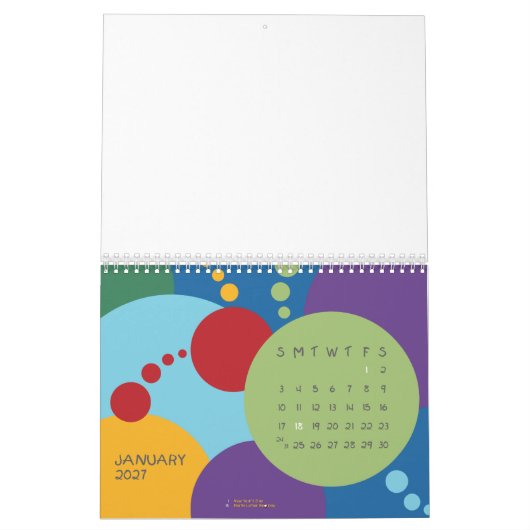 Mural Modèle de calendrier de partie vide (Jan 2027)
