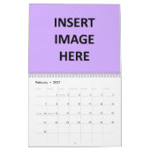 Mural Modèle mensuel de calendrier imprimé par coutume (Feb 2027)