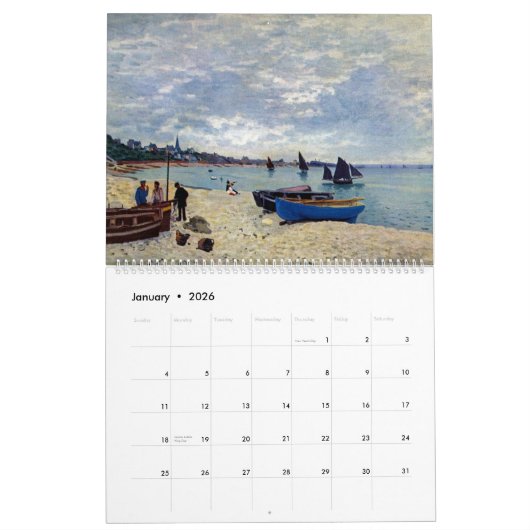 Mural Monets géant échoue le calendrier 2017 d'art (Jan 2026)