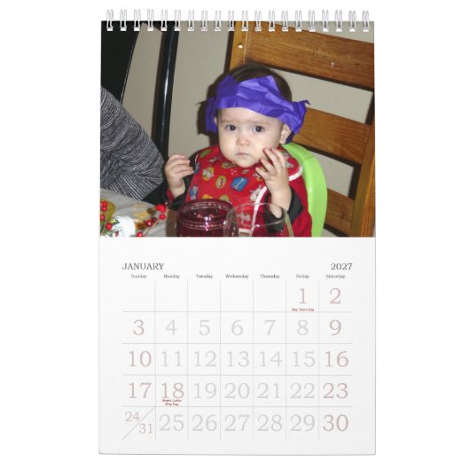 Mural Notre calendrier de famille (Jan 2027)