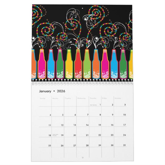 Mural Oh lunatique ! Calendrier fait sur commande 2012 (Jan 2026)