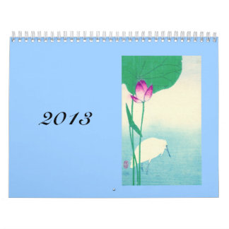 Mural Oiseaux, arbres et calendrier japonais de fleurs