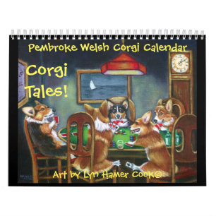 Mural Original de calendrier de contes de corgi de corgi