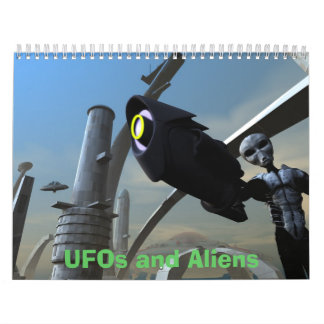 Mural OVNI et calendrier Alien
