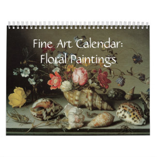 Mural Peintures florales de calendrier de beaux-arts