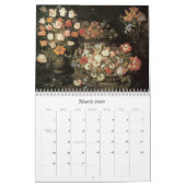 Mural Peintures florales de calendrier de beaux-arts (Mar 2026)
