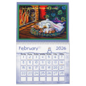 Mural Pembroke Welsh Corgi Corgi Calendrier des contes O (Feb 2026)