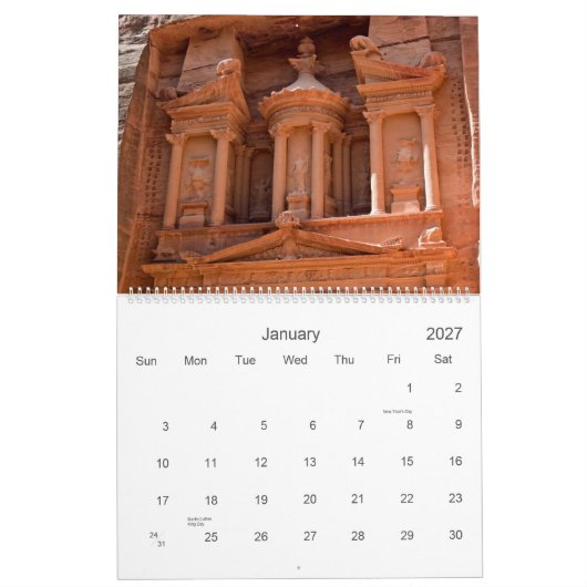 Mural PETRA 2015 de calendrier (Jan 2027)
