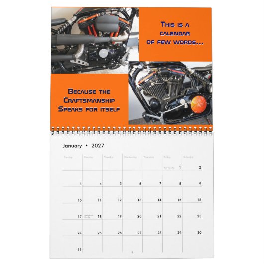 Mural Pierres Custom Motorcycle Calendrier 2012 (Jan 2027)