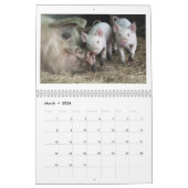 Mural Porcelets heureux - calendrier 2016 de porc (Mar 2026)