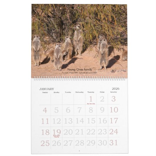 Mural Pour toujours amis - calendrier de Meerkat (Jan 2026)