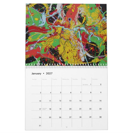 Mural Raie Paul de calendrier (Jan 2027)