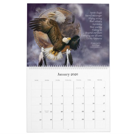 Mural Receveur rêveur - calendrier 2012 d'art d'animaux (Jan 2026)