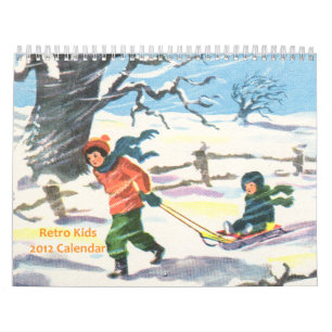 Mural Rétro calendrier 2012 d'enfants