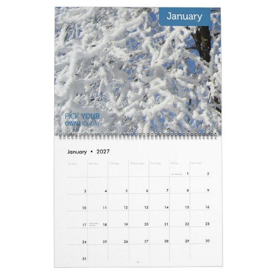 Mural Sélection 2012 votre propre calendrier de vacances (Jan 2027)