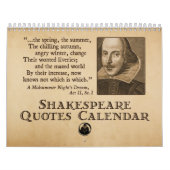 Mural Shakespeare cite le calendrier annuel (Protection)