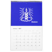 Mural Shalom 2017 Calendrier des bougies lumineuses bleu (Jan 2027)