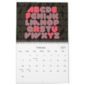 Mural Typographie créative Calendrier des mois alphabéti (Feb 2027)