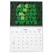 Mural Typographie créative Calendrier des mois alphabéti (Mar 2027)