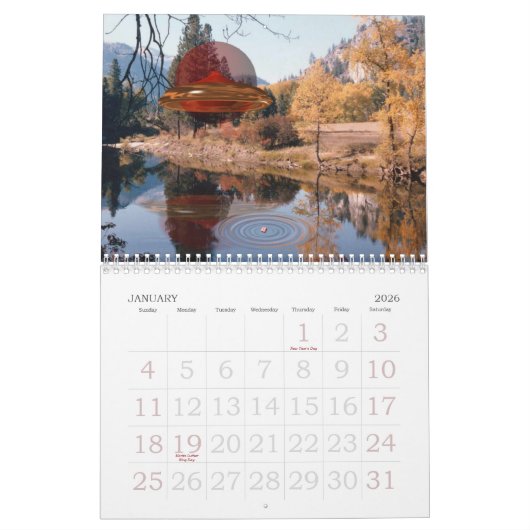 Mural UFO - calendrier étranger de Valxart des mondes (Jan 2026)