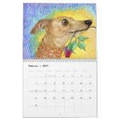 Mural Un calendrier mince d'année de chien (Feb 2027)