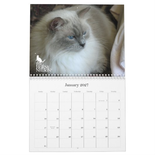 Mural Yeux de Purrfect ! Calendrier 2012 de chat (Jan 2027)