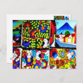 Murale folklorique maya Guatemala carte postale (Devant / Derrière)