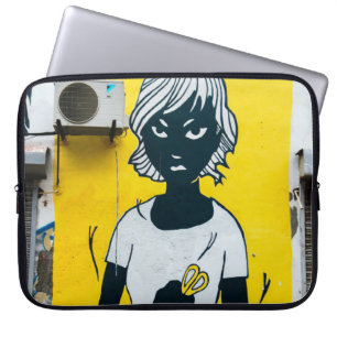 Murals angry Girl Painting Street Laptop Sleeve