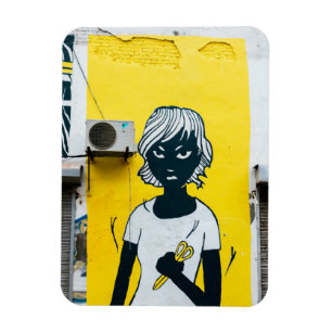 Murals angry Girl Painting Street Magneet