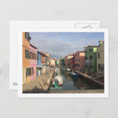 Murano Coloré, Venise Carte Postale Bordée (Devant / Derrière)