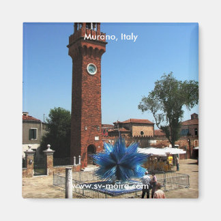 Murano, Italië Kloktoren en Glasbeeldhouwwerk Magneet